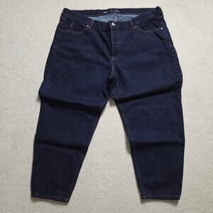 Old Navy Women's 18 High Rise Slouchy Taper Jeans Button Fly Flat Front Blue Mom